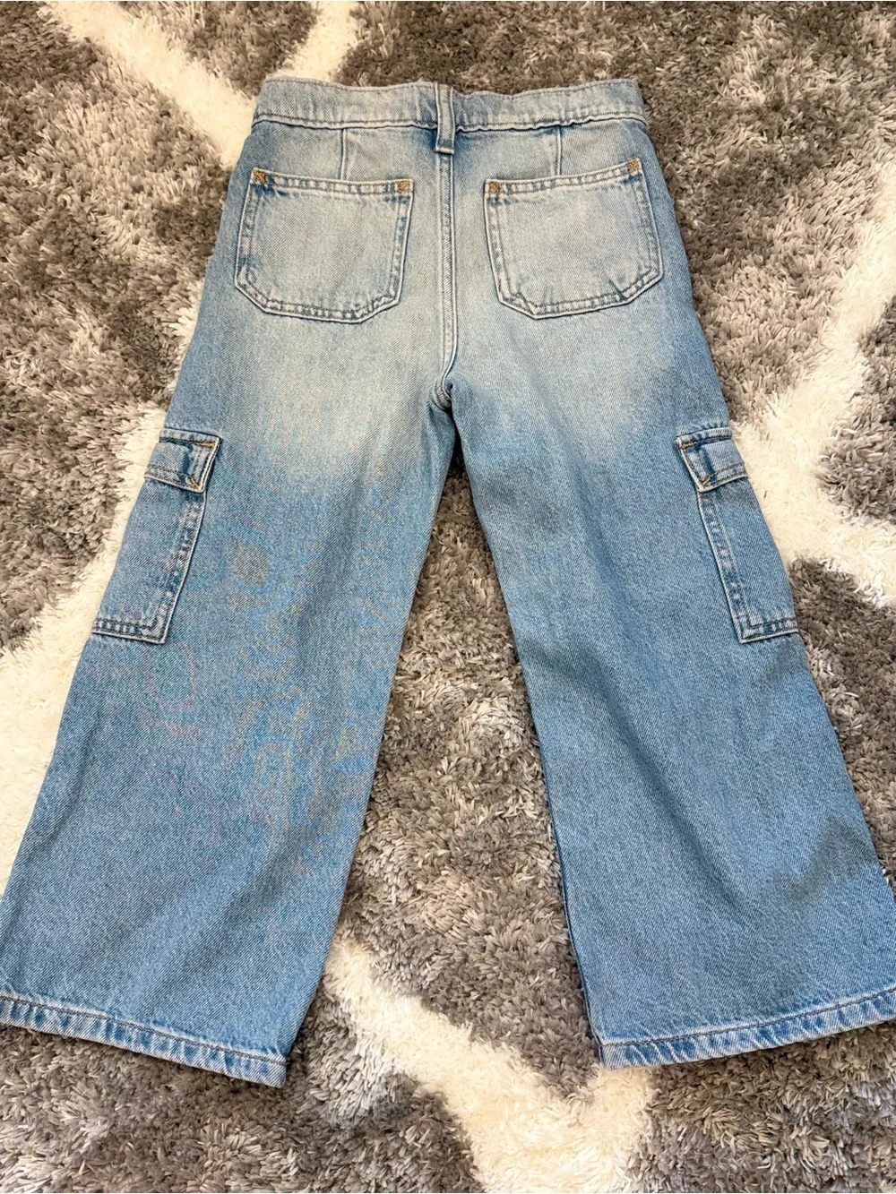 GAP Girls Relaxed Light Blue Cargo Jeans